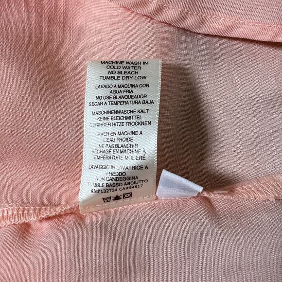 Anthropologie Cloth & Stone Peach Flutter Sleeve Button Front Blouse Size Small - Picture 6 of 6